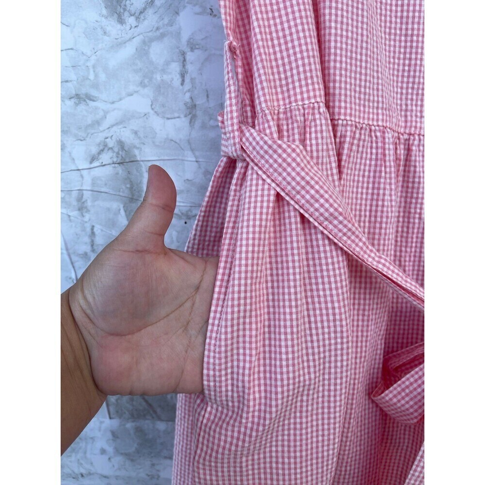 Barbour Azalea Midi Dress Hibiscus Gingham Cotton Seersucker Coastal Preppy 14 - Picture 6 of 12